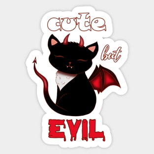 Halloween Devil Cat Cute but Evil Sticker